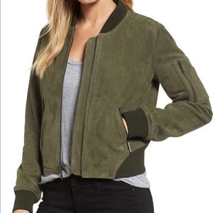 NWT KENNETH COLE NEW YORK Crop Suede Bomber Jacket
